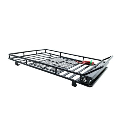 Car Roof Luggage Bracket with Led Light for Crawler Black Storage Rack for Simulation Accessories Lightweight and Luggage Holder - size: 24.80X14.10X2.30CM
