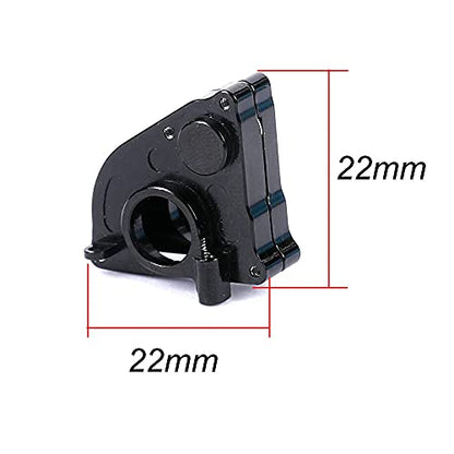 Aluminum Transmission Case Cover Gearbox Housing for Axial SCX24 1/24 RC Crawler Car Upgrades (Black)