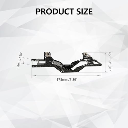SCX24 LCG Chassis RC Carbon Fibre Frame Body Shell for Axial SCX24 | Frame Body Shell Kit for Axial SCX24 C10 JLU Bronco Base Camp GX470 Upgrade Parts 1/24 RC Crawler
