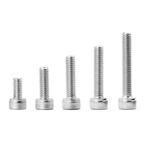 M4 x 8mm 12mm 16mm 20mm 25mm Hex Socket Head Cap Screws Bolts, 304 Stainless Steel, Metric Machine Fully Threaded, Bright Finish, Allen Hex Drive, Assortment Kit 100PCS - size: M4 x 8/12/16/20/25mm (100PCS)