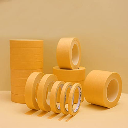 6 Rolls Fine Line Tape 1/16, 1/8, 1/5, 2/5, 1/2, 3/4 Inch x 55 Yard Fineline Masking Tape Painter Adhesive Automotive for DIY Car Auto Paint (Yellow, 1/8 Inches) - color: Yellow, size: 1/8 Inches