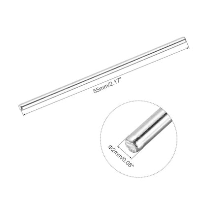 MECCANIXITY 10pcs 2mmx55mm Toys Shaft Round Rod Axles Drive Shaft for DIY RC Car Truck Boat Helicopter Model Part, Silver - size: 2mmx55mm