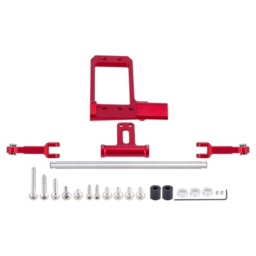 Aluminum BTA Servo Mount with Scale Hydraulic Steering Link for 1/10 RC Crawler, Compatible with Vanquish Phoenix VS4-10 F10 Portal Axle Upgrade Parts