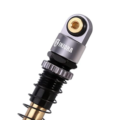 INJORA 43mm Aluminum Threaded Shocks Absorber Damper for 1/24 SCX24(Grey) - color: Grey