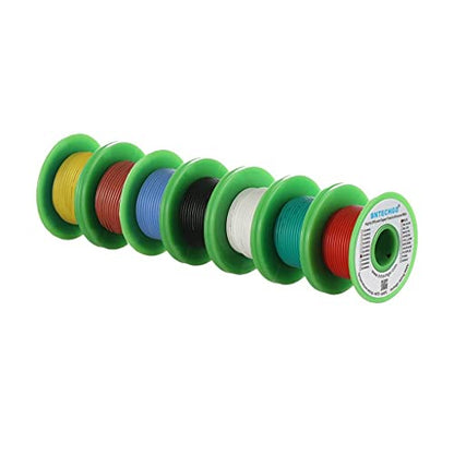 BNTECHGO 24 Gauge Silicone Wire Kit 7 Color Each 25 ft Flexible 24 AWG Stranded Tinned Copper Wire | Flexible 24 AWG Stranded Wire Silicone Rubber Insulation For RC Models, Drone, Robot, LED Lighting Systems, 3D Printer, DIY - color: Silicone Wire 7 Color