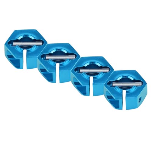 4 Pcs Universal Wheel Hex Hub Adapters,12mm Wheel Hex Mount with Pins and Screws,Wheel Hex Drive Adapters Hub RC Model Vehicle Accessory for RC Spare Part RC Car Upgrade Parts (5.0MM Blue) - size: 5.0MM blue