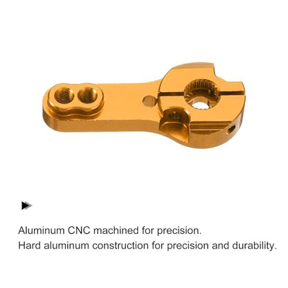 MECCANIXITY Aluminum Alloy 25T Steering Servo Arm Horn Gold for DIY RC Car/Boat/Airplane Boat Accessories 2 Pcs - color: Gold