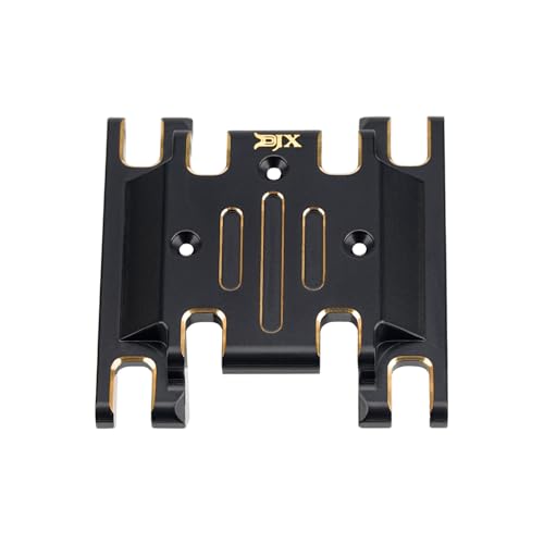 DJX CNC Brass Skid Plate Trasmission Mount for 1/18 HPI Venture18 RC Crawler Car Upgrades Parts (Black)