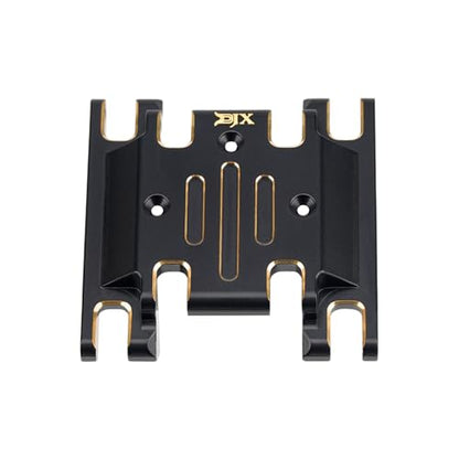 DJX CNC Brass Skid Plate Trasmission Mount for 1/18 HPI Venture18 RC Crawler Car Upgrades Parts (Black)