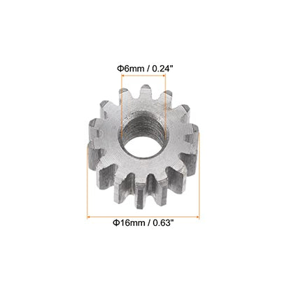HARFINGTON Straight Spur Gear 6mm Bore 14T Mod-1 Hardened 45# Steel Spur Diff Differential Motor Gear RC Car Replacement Parts - style: 14T