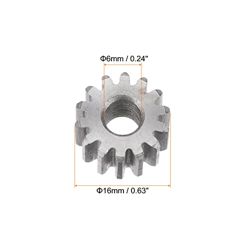 HARFINGTON Straight Spur Gear 6mm Bore 14T Mod-1 Hardened 45# Steel Spur Diff Differential Motor Gear RC Car Replacement Parts - style: 14T