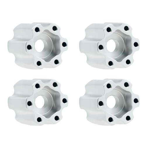 4PCS Aluminum 7mm Wheel Hex Hubs 10MM Extension Adapters for All TCRC Designed 1.0inch 1.3inch Wheel Hubs 1/18 1/24 RC Upgrades,Silver - style: 10mm Extension(Silver)