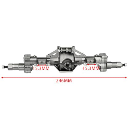 Aluminum Front & Rear Portal Axles for Axial SCX10 & SCX10 II 1/10 RC Crawler Car Axle Set Metal Upgrades Part (Titanium) - color: Titanium