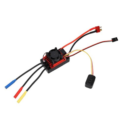 LICAEVEY RC Car ESC Brushless 60A, Electronic Speed Controller 1/10, Water Proof with Cooling Fan, Programmable for RC Truck Buggy, 5.85V 3A BEC, Multi Protection Off Road On Road