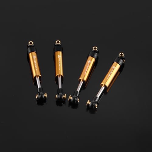 40mm Shock Adjustable Inner Spring Shocks for SCX24 AX24, Black Gold | Ultra-thin CNC Aluminum Micro Dampers, Multi Mode Adjustment, Low Friction Damping Shaft - color: Black Gold