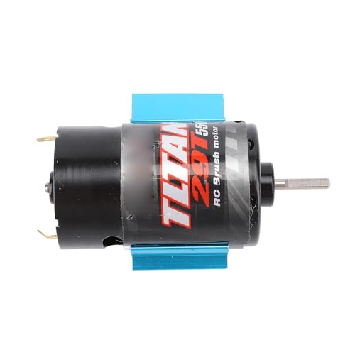 Keenso RC Car Motor, 550 Brushed Motor with Aluminum Copper Build and Blue Heat Sink, 1 8in Shaft Replacement for 1 10 RC Crawler for Axial SCX10 HPI JL 90046 (29T) - size: 29T