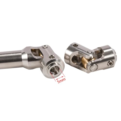 1/10 RC Crawler Cut-to-Length Drive Shaft Kit, Adjustable 68–229mm Stainless Steel RC Driveshaft Driveline with CNC Universal Joints and Mounting Screws, 2PCS (Silver) - color: Silver