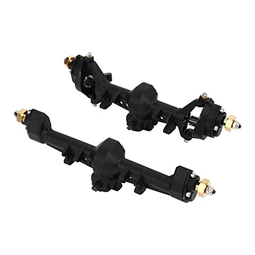 RC Car Front Rear Portal Axle Kit High Performance Plastic Housing Upgraded Heightened Axle Assembly Set for 1/24 Axial SCX24 Crawler Truck (Black) - color: Black
