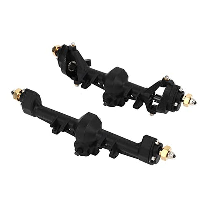 RC Car Front Rear Portal Axle Kit High Performance Plastic Housing Upgraded Heightened Axle Assembly Set for 1/24 Axial SCX24 Crawler Truck (Black) - color: Black