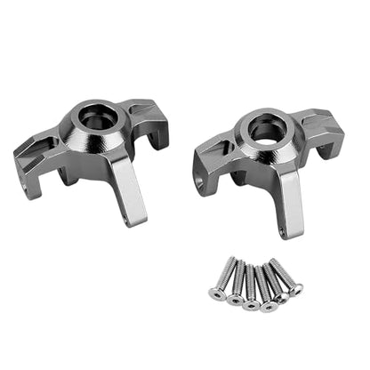 Aluminum Front Rear Swing Arm & Steering Knuckle C-Hub Kit Compatible with 1/14 MJX Hyper Go 14210 14209 H14BM RC Upgrade Parts (Gray) - color: Gray
