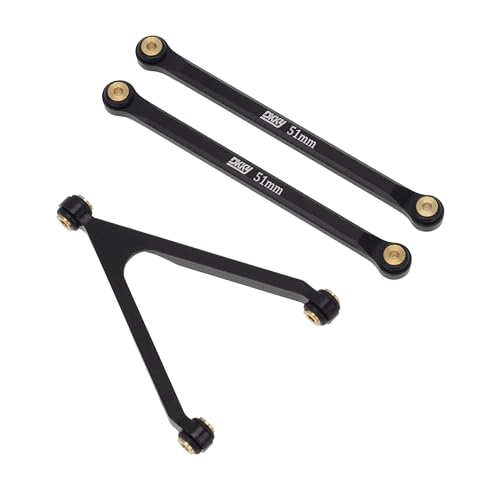DKKY CNC Aluminum High Clearance for 1/24 RC Crawler Axial SCX24 AXI00001 C10 AXI00002 Jeep JLU Ford Bronco AXI00006 Upgrades (Black) - color: Black
