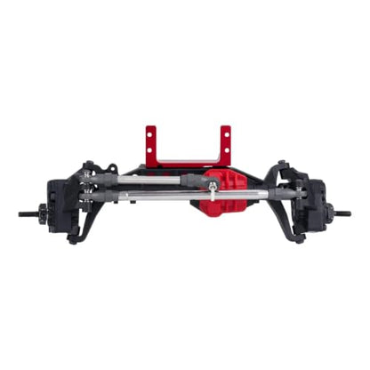 SCX10 III Servo on Axle Mount, AR45P Portal Axle 4-Link Suspension Servo Mount for 1/10 RC Crawler (Black/Silver) (Red) - color: Red