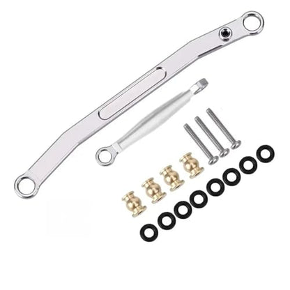 RC Models Parts For Axial For SCX24 90081 RC Crawler Upgrade Parts Aluminum Alloy Material CNC Front Steering Linkage Rods Set(Silver) - color: Silver