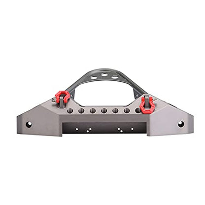 ZJchao RC Bumper, RC Front Bumper Metal Front Upper with 2 LED Lights for ‑4 1/10 Scale Crawler (Ti Color) - color: Ti Color