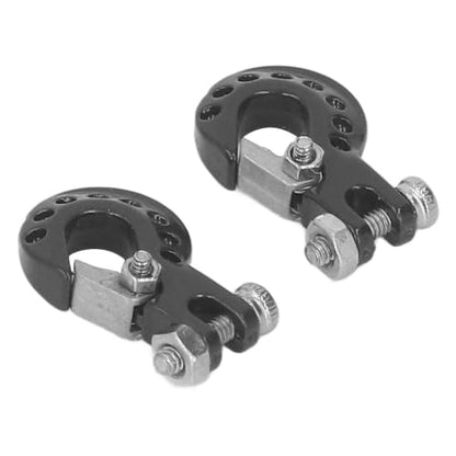 RC Car Tow Hook and Trailer Chain Set, Metal Recovery Style Scale Accessory for 1/10 RC Crawler SCX10 D90 D110 TF2 TRX4 - color: Black