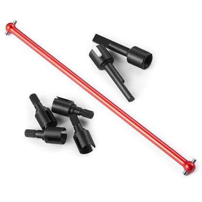 RC Car Transmission Shaft For Tamiya 1/10 For HotShot 58391 4WD Buggy Truck RC Car Parts Center Drive Shaft Joint Drive Cup Dog Bone Transmission Shaft Accessories(Red) - color: Red