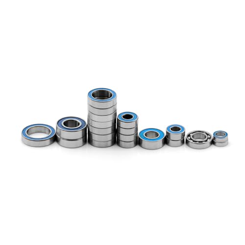 20-Piece 2RS Stainless Steel Bearing Kit for Traxxas Mini Maxx | Stainless steel, dual rubber seals, and 20 bearings in 8 sizes for Traxxas Mini Maxx wheel and drivetrain service.