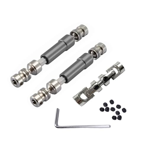 3Pcs Metal CVD Drive Shafts Set Heavy Duty Transmission Upgrades for MN for MN128 MN86 MN86S MN86K MN86KS G500 1/12 RC Crawler Accessories (Dark Grey) - color: Dark Grey