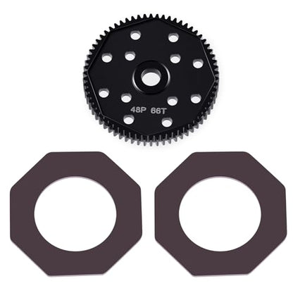 LSG Steel Spur Gear 66T 72T 81T 84T 48P Hardened Steel Upgrades Main Gear for Team Associated DR10 RC10 B4 B5 T4 T5 (66T) - size: 66T