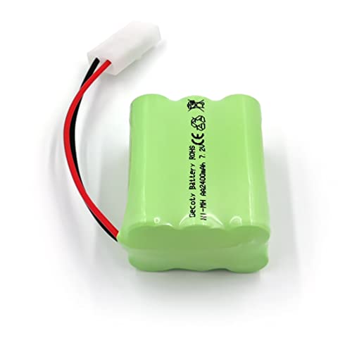 7.2V 2400mAh 6-Cell AA Ni-MH Replacement Battery Pack, KET 2P Plug Rechargeable Battery with USB Cable for Off-Road RC Truck, RC Racing Boat, RC Combat Tank & Hobby RC Toys