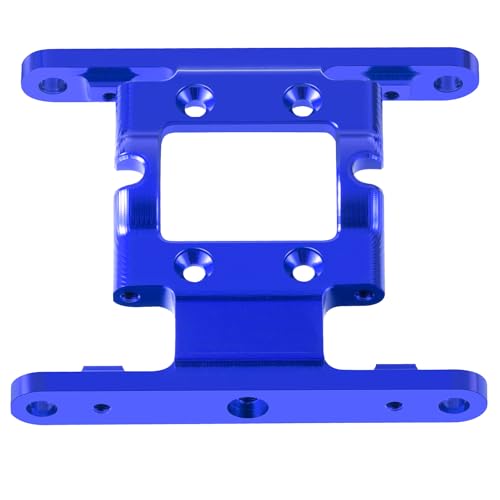 FCX18 Aluminum Center Frame Brace Transmission Skid Plate Mount | RC Car Gearbox Mount Compatible with FMS FCX18 LC80 1/18 RC Crawler Car Upgrades (Blue) - color: Blue