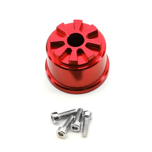 Aluminum Differential Locker Shell Diff Lock Cover RC Replacement Upgraded Parts for 1/10 TRAXXAS Summit RC Car, Red - color: Red Diff Shell