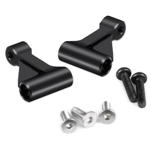 RC Front Chassis Brace Front Bulkhead Support Aluminum Front Brace Set 2Pc Set Black for Losi 1/16 Mini-B 1/18 Mini-T 2.0 RC Crawler Car Buggy Upgrades Parts Accessories