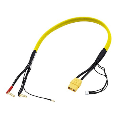 1pc 600mm 2S XT90 Lipo Battery Charging/Balance Cable Leads with 4mm/5mm Bullet Connector - style: 2S XT90 Charger Plug
