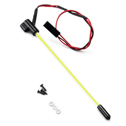 2PCS LED Whip Light Side Fixed for 1/18 SCX24 1/24 Deadbolt JLU C10 TRX4M(Green) - color: Green