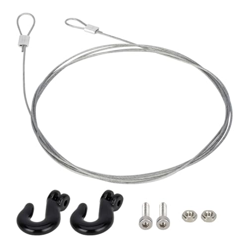 RC Tow Hook Trailer Chain,Steel Tow Rope,U Shaped Rescue Shackles 3pcs/Set for 1/10 Crawler Traxxas Trx4 Axial Scx10 90046 Wraith D90 TF2 CC01 Tamiya (Black)