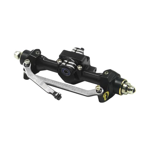 Aluminum Front/Rear Axle with Brass Kunckles/Steering Link/Gear/Bearing/CVD Whole Set for SCX30 Cars Upgrade Parts BK: Black R: Red (Black) - color: Black