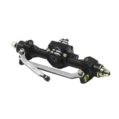 Aluminum Front/Rear Axle with Brass Kunckles/Steering Link/Gear/Bearing/CVD Whole Set for SCX30 Cars Upgrade Parts BK: Black R: Red (Black) - color: Black