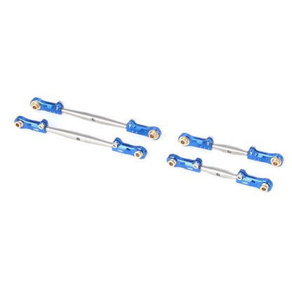 LCX Racing 1/10 RC Crawler Car Stainless Steel Suspension Front Steering Link Set Rear Link Set 4pcs for RC Truck Arrma Fury, Upgrades Parts Accessories (Blue) - color: Blue