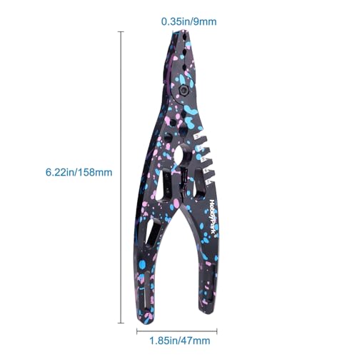 HobbyPark Multi-Function RC Shock Pliers Tool RC Shock Shaft & Tie Rod Clamp, Ball Link Remover for 1/8 1/10 RC Car Truck Crawler Buggy Drift (Graffiti Splash) - color: Graffiti Splash
