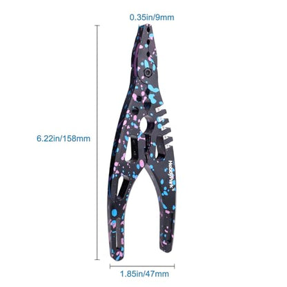 HobbyPark Multi-Function RC Shock Pliers Tool RC Shock Shaft & Tie Rod Clamp, Ball Link Remover for 1/8 1/10 RC Car Truck Crawler Buggy Drift (Graffiti Splash) - color: Graffiti Splash