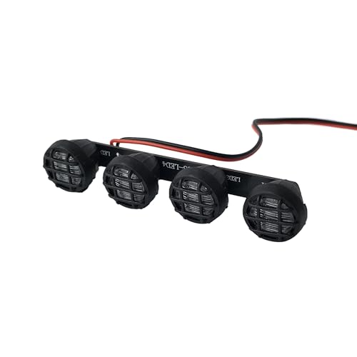 Roof Rack for 1/18 RC Crawler Car TRX4M - Rooftop Luggage Carrier with LED Spotlights & Ladder - 1:18 RC Crawler Decor Upgrade