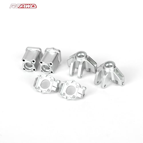 RCAWD 7075 Front C Hub Carrier & Steering Knuckle Arm & Rear Stub Axle Carrier for Losi LMT 1/18 Upgrades Parts #LOS214041#LOS214043 - color: The Set