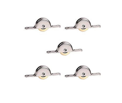 Heyiarbeit 5Pcs 1.1inch Dia Stainless Steel Electroplating Single Wheel Sliding Door Window Pulley Silver Tone,Golden - color: Silver&Gold(5Pcs), size: 1-1/9" / 28mm Dia