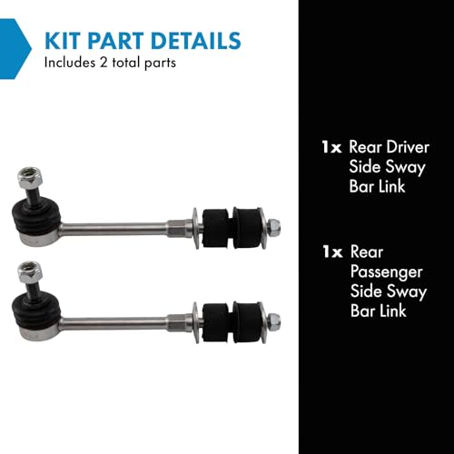 TRQ Rear Left and Right Sway Bar Link Set 2 Piece Compatible with 10-17 Volvo XC60 11-18 S60 T5 08-16 XC70 07-15 S80 15-17 V60 T5 15-18 V60 Cross Country 08-10 V70 16-18 S60 Cross Country - style: PSA17664