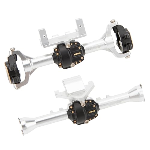 MEUS RACING Ascent 32 Axle Housing with Skid Plate Diff Cover and Steering Knuckles Kit for Redcat Ascent-32 1/32 RC Crawler Upgrades (Silver) - color: Silver